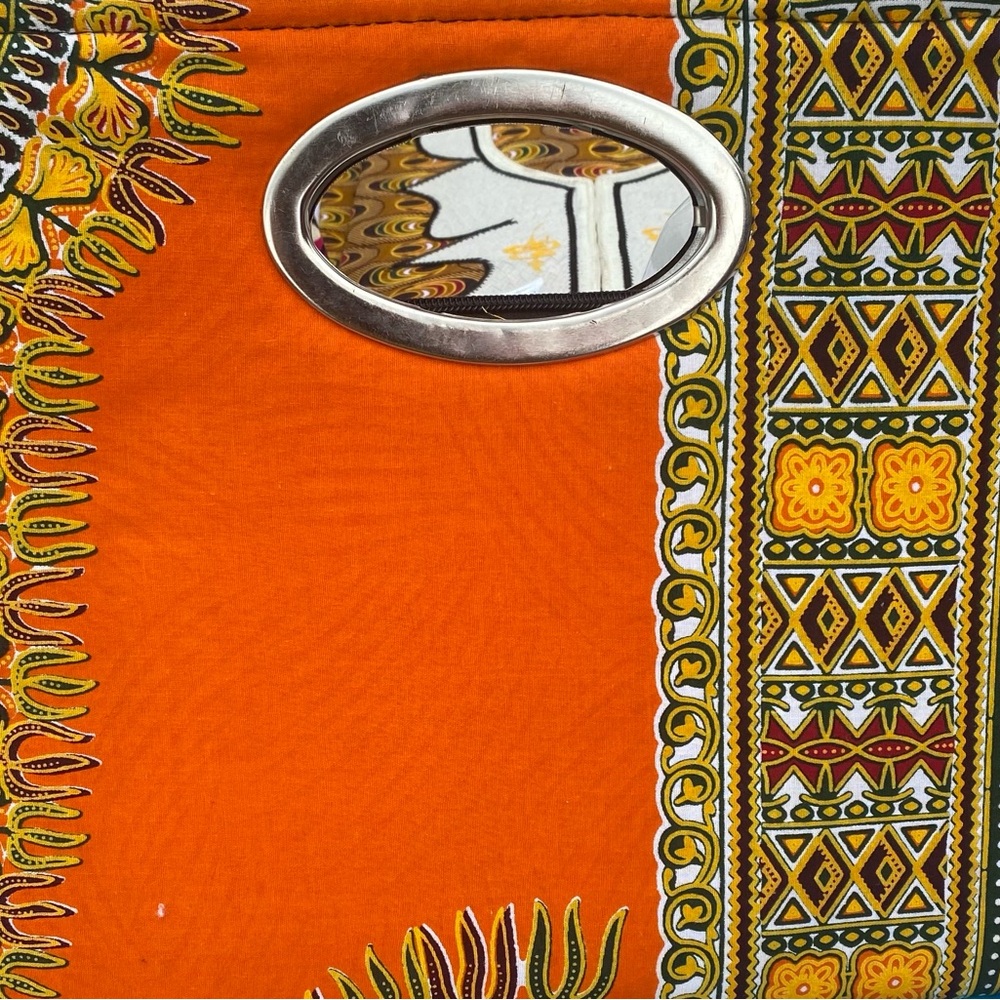 Orange Patterned Clutch